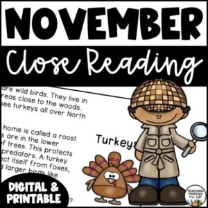Close Reading Passages November