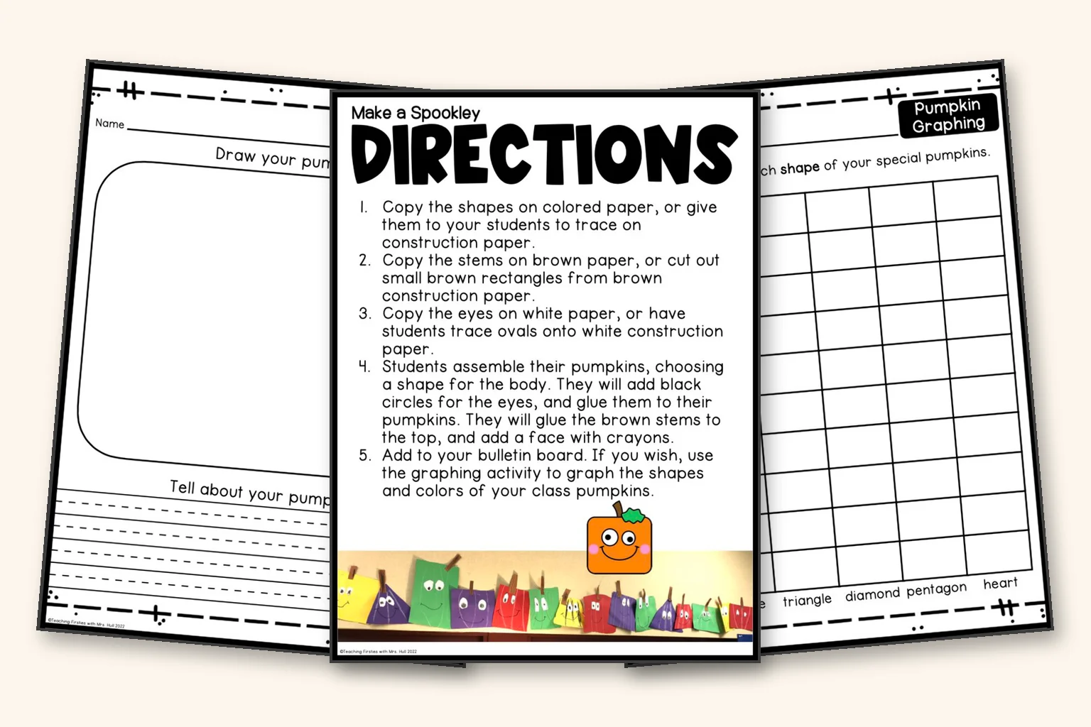Spookley the Square Pumpkin craft directions and pumpkin graphing pages