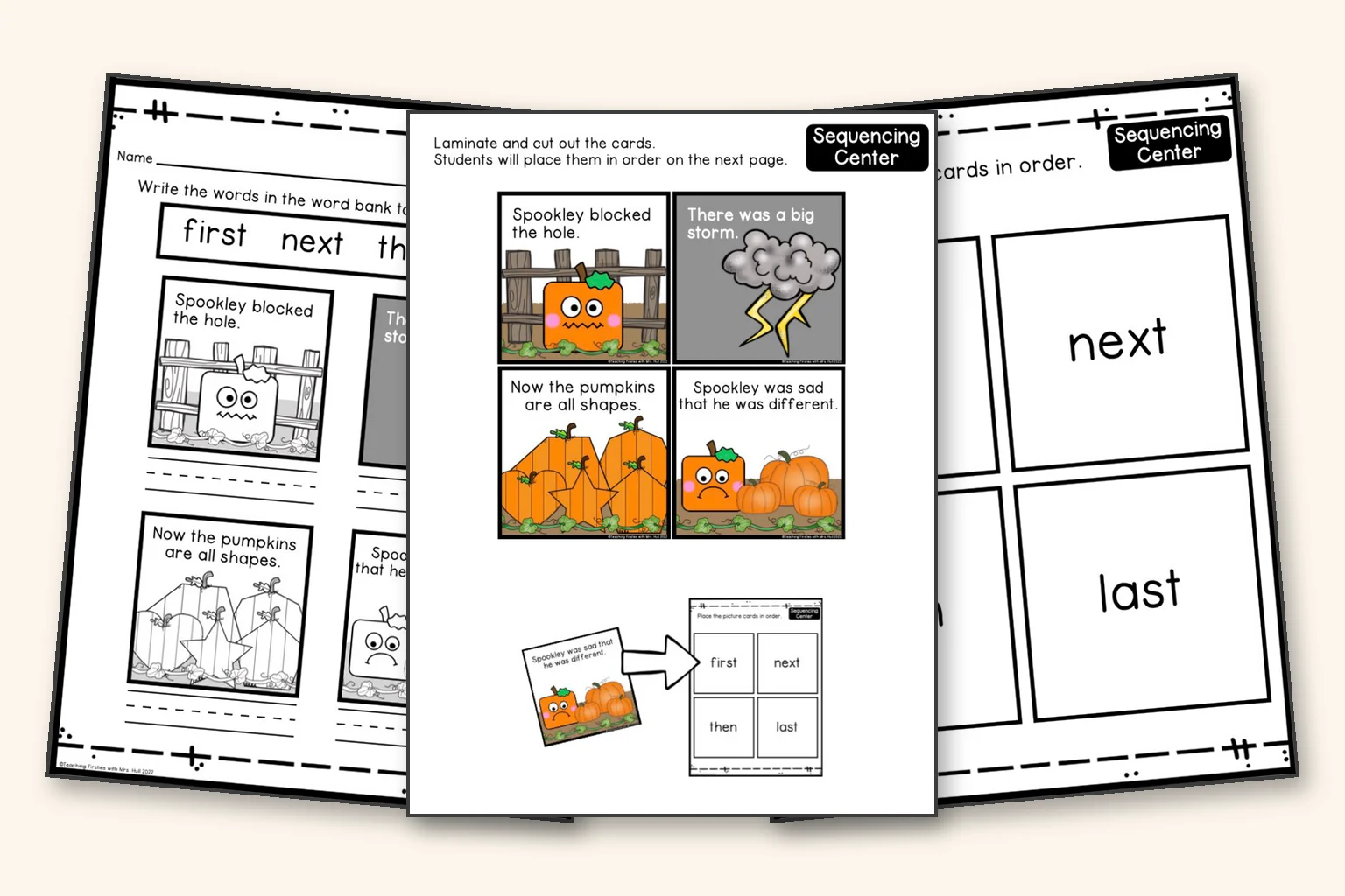 Spookley the Square Pumpkin sequencing pages