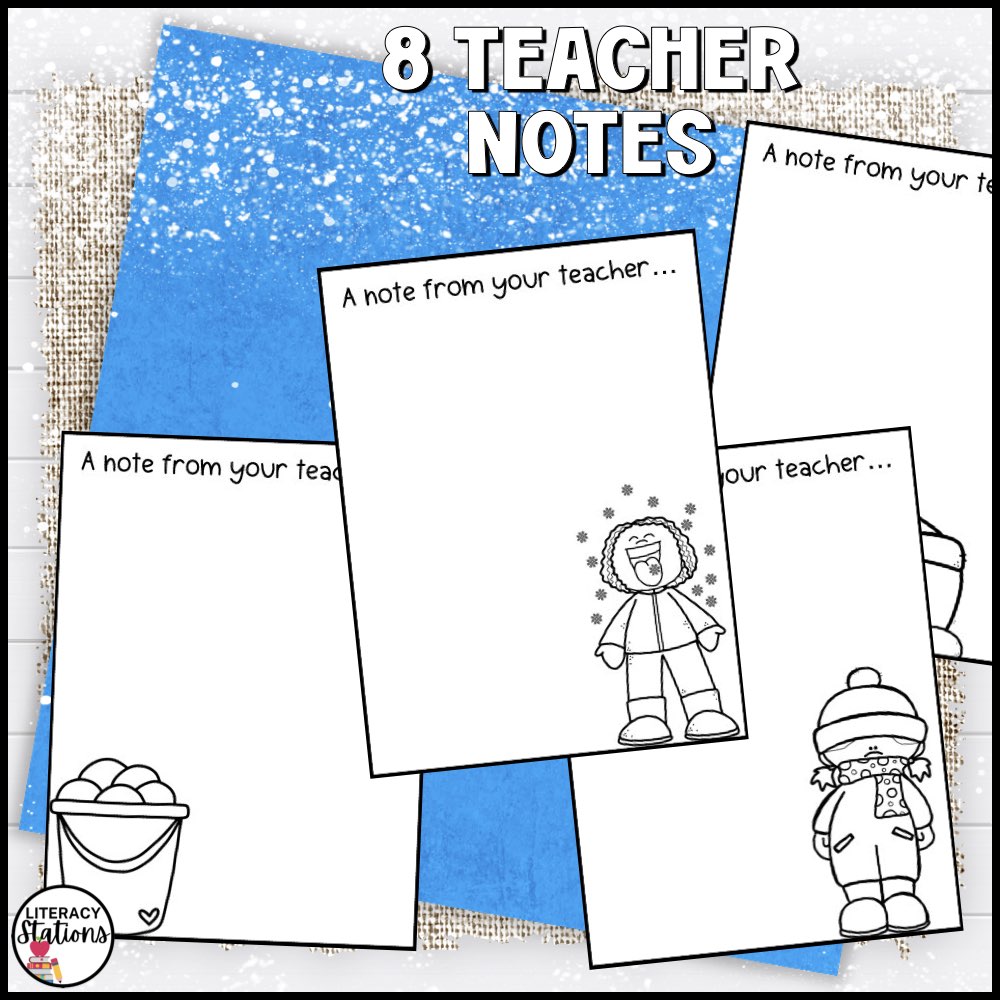 Free Winter Writing Note Paper