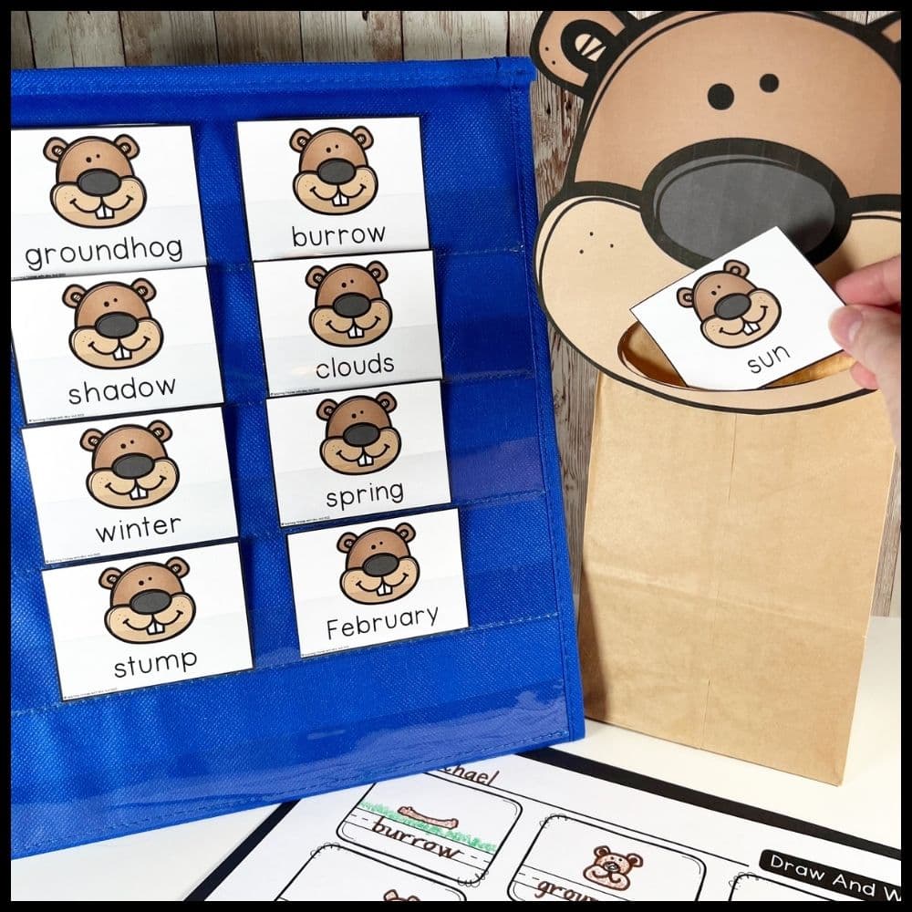 Groundhog Day Writing Centers Puppet