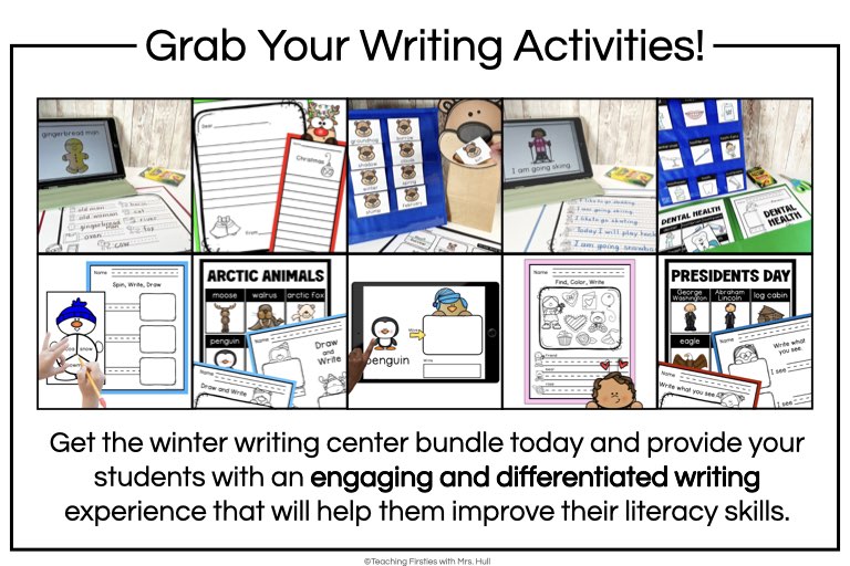 winter writing centers bundle