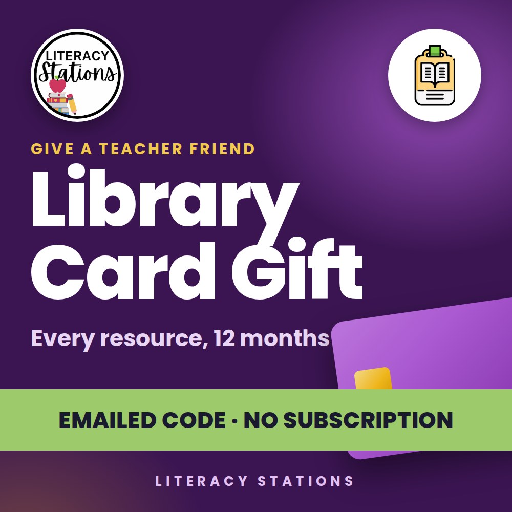 Literacy Stations Library Card gift: 12 months of every resource