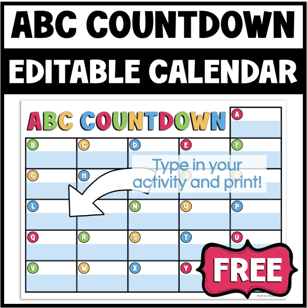 editable abc countdown calendar