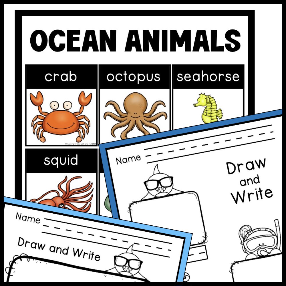ocean animals writing center