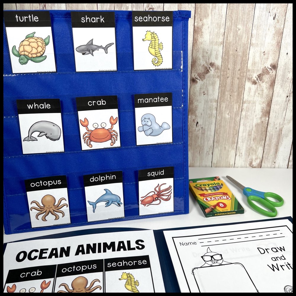 ocean animals writing center