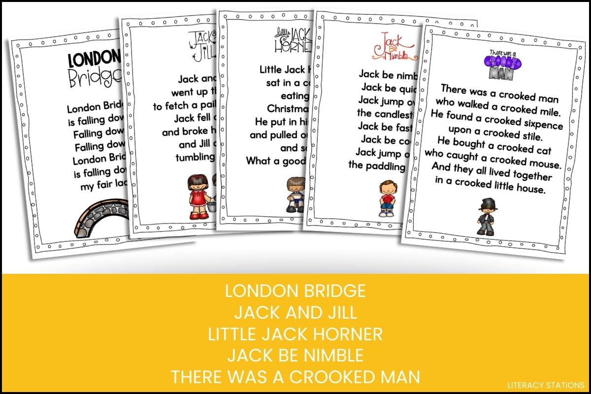 nursery rhyme activities for 1st grade