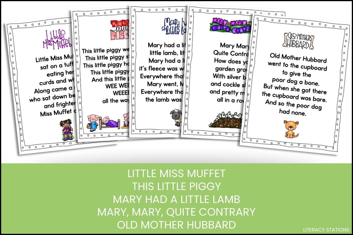 1st grade nursery rhyme activities