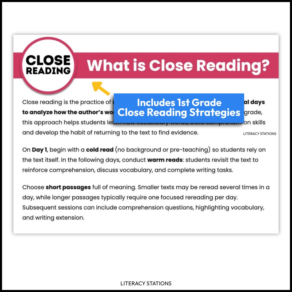 close reading lesson plans