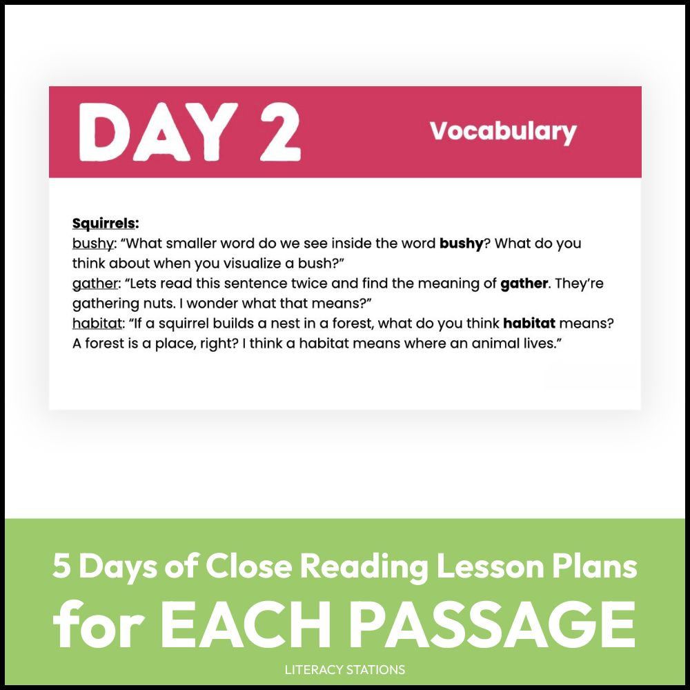 close reading lesson plans