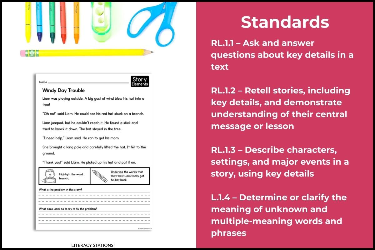 story elements reading passages