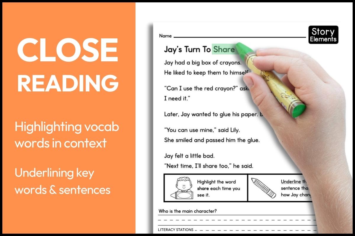 story elements reading passages