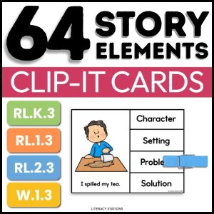 story elements reading center cards