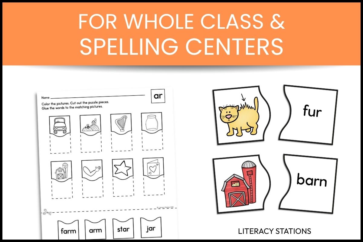 r controlled vowel spelling puzzles