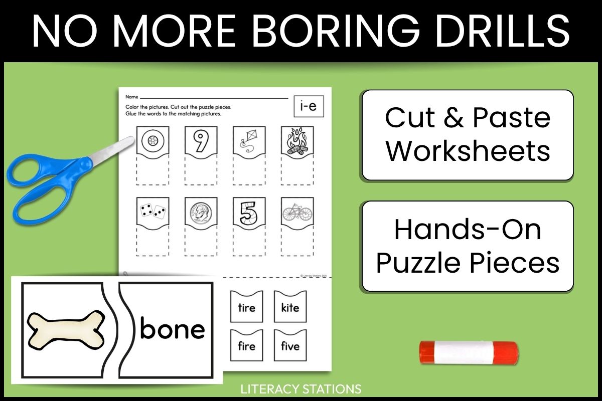 silent e word spelling puzzles