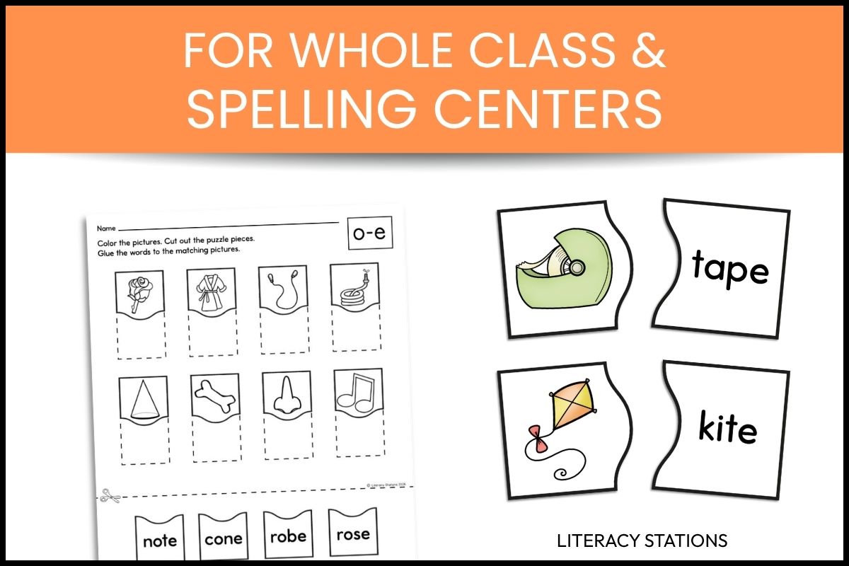 silent e word spelling puzzles