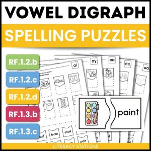 vowel digraph spelling puzzles
