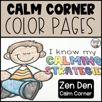 Calm Corner Calming Strategies Coloring Pages cover