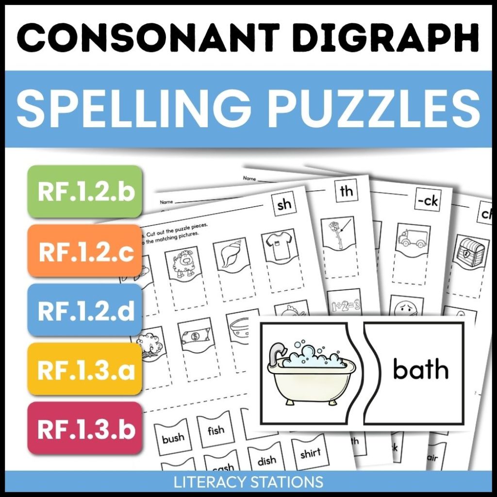 consonant digraph spelling puzzles